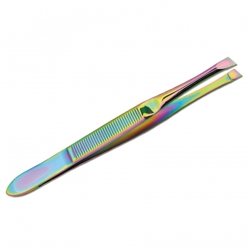 Pęseta HAIRPLAY do brwi skośna unicorn dł. 9 cm-10083
