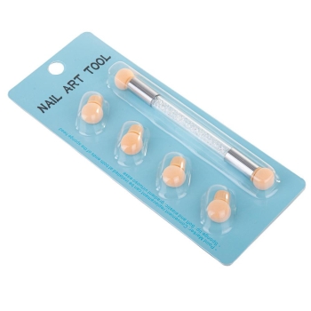 Dwustronny pędzel gąbka do ombre Nail Art biały-12234