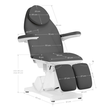 Fotel kosmetyczny elektr. Sillon Basic pedi szary-12843