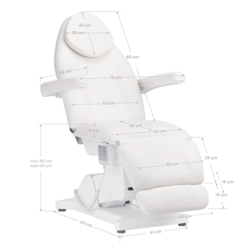 Fotel kosmetyczny elektr. Sillon Basic biały-12896