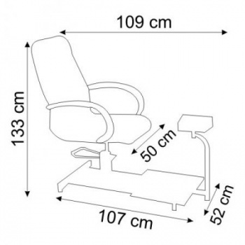 Fotel kosmetyczny SPA 100 PEDI hydrauliczny BIAŁY-1724