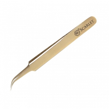 Pinceta SECRET LASHES do rzęs Scarlet złota typ TS-3369