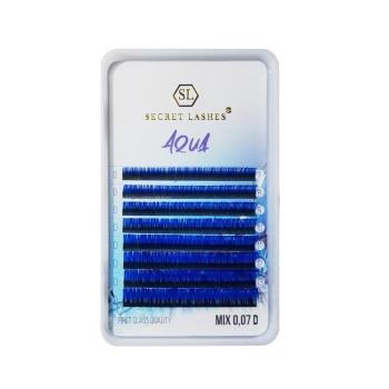 Rzęsy SECRET LASHES Color Aqua C 0.07 7-14mm Mix-8884