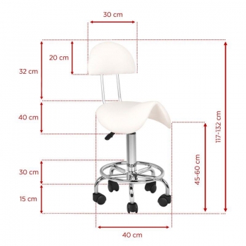 TABORET KOSMETYCZNY 6001 BIAŁY-9541