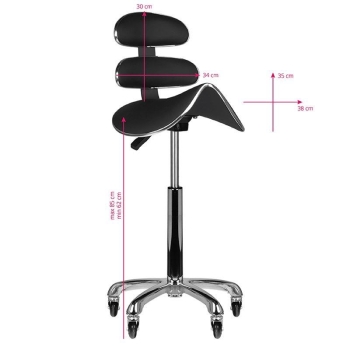 Taboret wysoki AM-880 czarny hoker z oparciem-9891